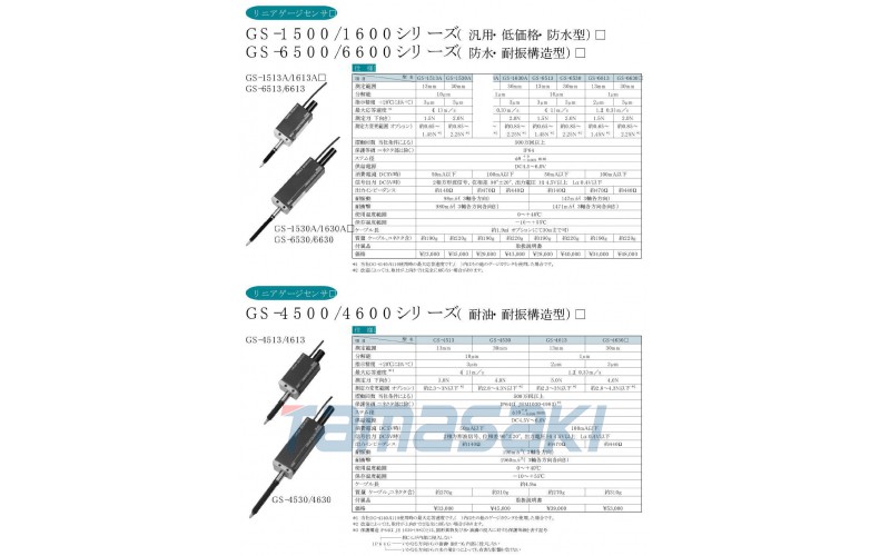 Ono Sokki Co., Ltd. 線性壓力傳感器 GS-1513A,GS-1530A , GS-1613A,GS-1630A,GS-6513,GS-6530,GS-6613,GS-6630