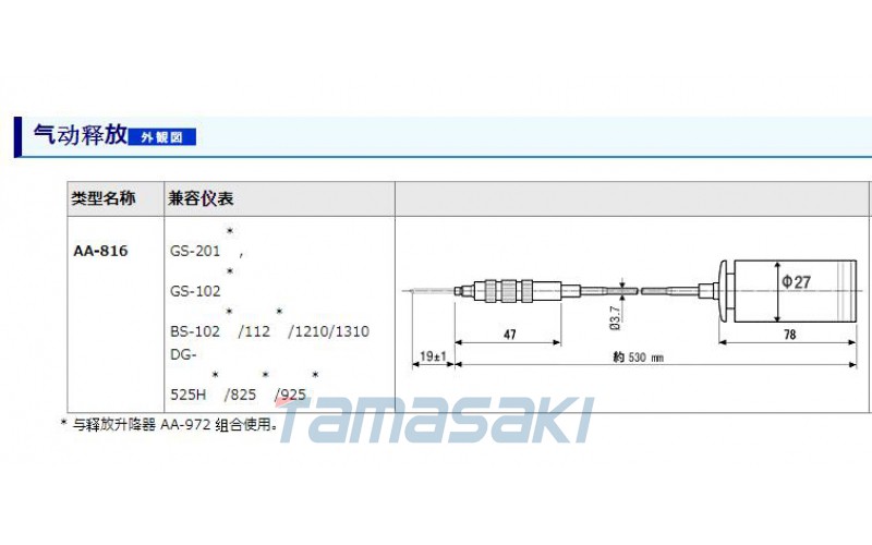 立即交付日本小野ONOSOKKI 與釋放升降器 AA-972 組合使用連接線